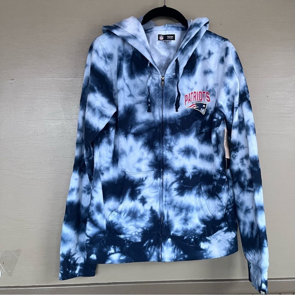 Fanatics NFL Tie Dye Zippered Hoodie New England Patriots NWT Medium